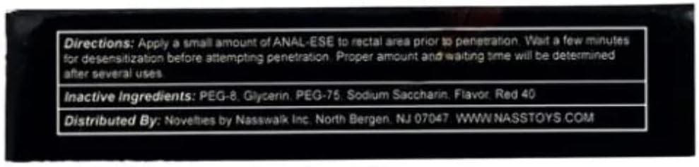 Anal-Ese Flavored Desensitizing Gel, Strawberry -1 Pack .5Oz