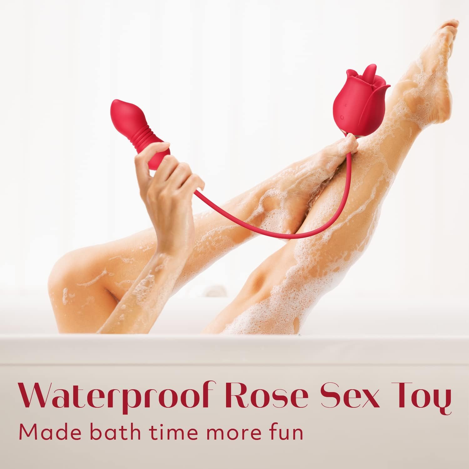 Rose Sex Toys Dildo Vibrator - 3In1 Adult Toys Sex Stimulator for Women with 9 Tongue Licking & Thrusting G Spot Vibrators, Adult Anal Sex Toy Clitoral Nipple Licker for Woman Man Couples