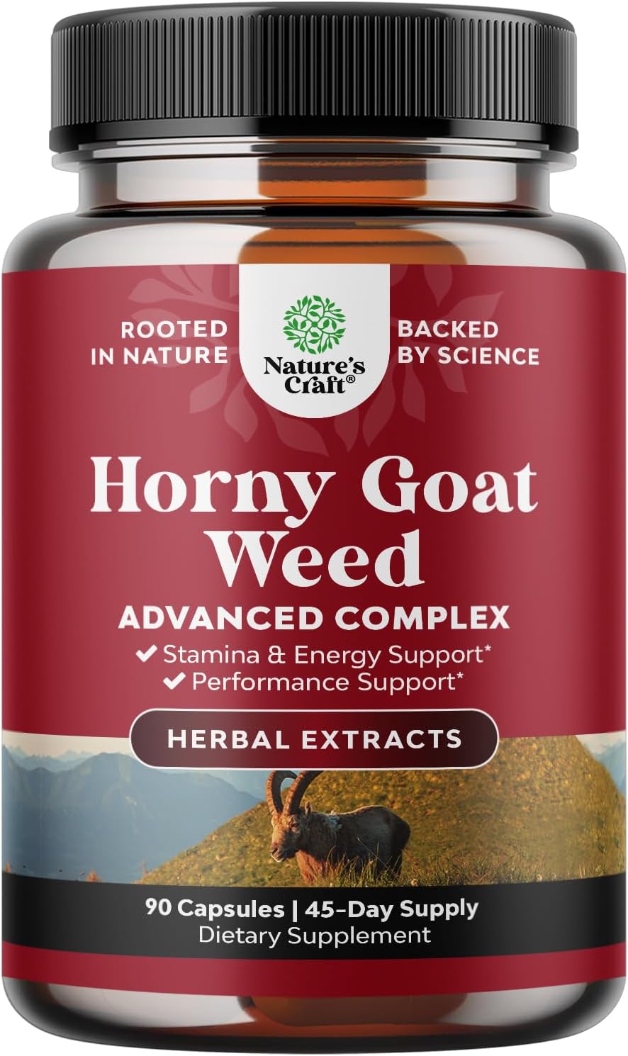 Horny Goat Weed Extract Complex - Invigorating Blend with Tribulus Saw Palmetto L Arginine and Tongkat Ali Extract and Maca Root for Men and Women for Enhanced Energy and Stamina - 30 Servings