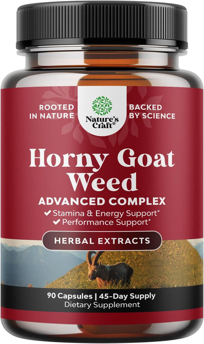 Horny Goat Weed Extract Complex - Invigorating Blend with Tribulus Saw Palmetto L Arginine and Tongkat Ali Extract and Maca Root for Men and Women for Enhanced Energy and Stamina - 30 Servings