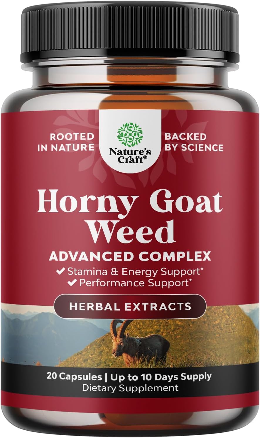 Horny Goat Weed Extract Complex - Invigorating Blend with Tribulus Saw Palmetto L Arginine and Tongkat Ali Extract and Maca Root for Men and Women for Enhanced Energy and Stamina - 30 Servings